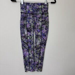 Lululemon Women’s Fast Free Crop Leggings Size 2 Athletic Multiple Pockets